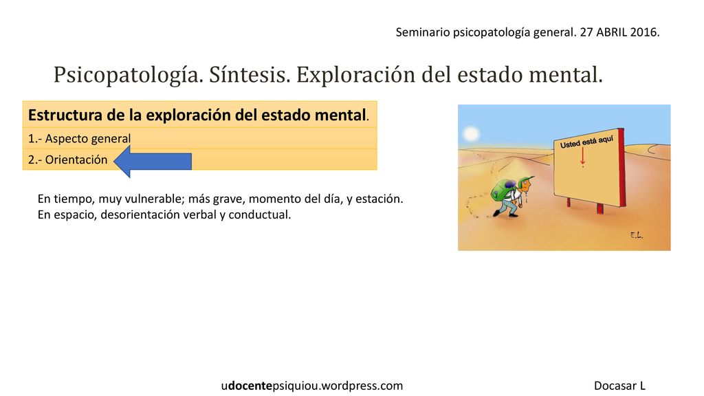 Psicopatología Síntesis Exploración del estado mental ppt descargar